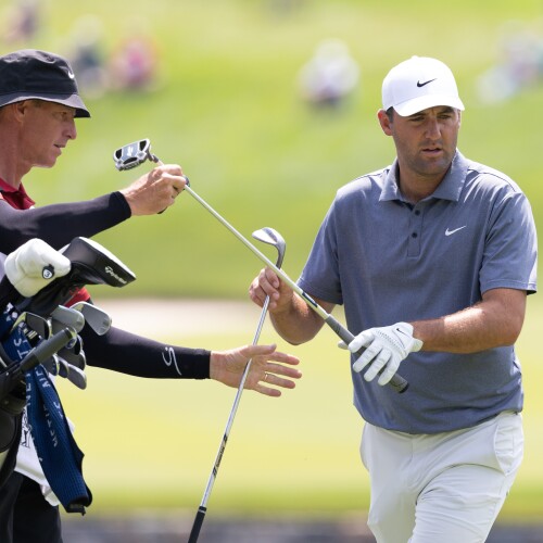 Scottie Scheffler and Ted Scott, 2025 Travelers Championship