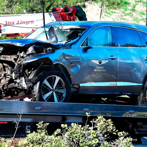 Tiger Woods' 2021 crash site