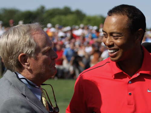 Jack Nicklaus and Tiger Woods